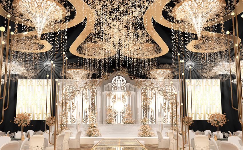 砚山花木兰喜事汇金色大厅效果展示